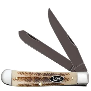 CASE KNIVES Vintage Bone Trapper 4.125" Pocket Knife (Clip & Spey Blade) | Jigged Bone