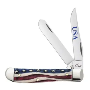 CASE KNIVES Star Spangled Natural Bone Mini Trapper (6207 SS)