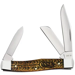 CASE KNIVES Golden Pinecone Medium Stockman 3-5/8" Pocket Knife | Amber Color Wash