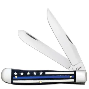 CASE KNIVES Stripes of Service-Ntrl Bone (Blue Line) Trapper