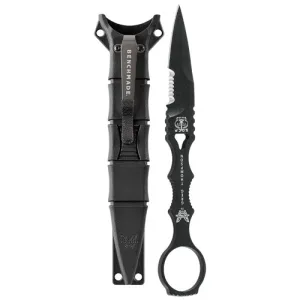 BENCHMADE SOCP 3.22" Skeleton DropPoint Coated Serrated Edge
