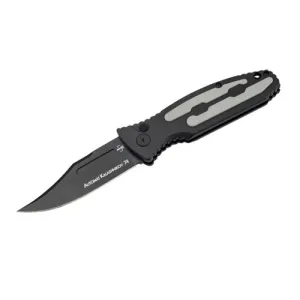BOKER PLUS Kalashnikov 74 Auto Folding Knife 3.35" Clip Point Blade - Black Aluminum Handles