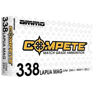 AMMO INC 338 Lapua Mag 250Gr BTHP Match HP 20rd
