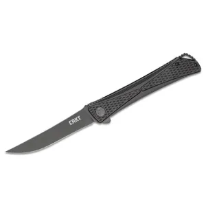 CRKT Jeff Park Jumbones Blackout Folding Knife 4.85" Plain Blade w/ Black Aluminum Handles