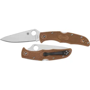 SPYDERCO Endura 4 Lightweight Brown Flat Ground Plain Edge