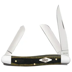 CASE KNIVES Smooth Black/Green Micarta - Medium Stockman