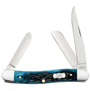CASE KNIVES Pocket Wornr Peach Seed Jig Mediterranean Blue Bon