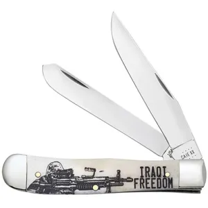 CASE KNIVES War Series-Smooth Ntrl Bone Trapper-Iraqi Freedom