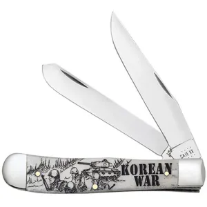 CASE KNIVES War Series-Smooth Ntrl Bone Trapper-Korean War