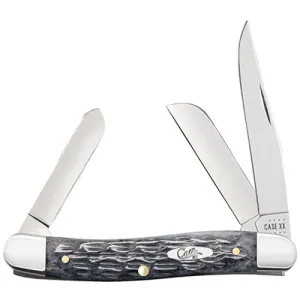 CASE KNIVES Worn Crandall Jig Gray Bone Medium Stockman 3.63" Closed (Clip, Sheepfoot, & Pen Blades)