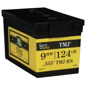 SPEER AMMO Reloading Bullets TMJ RN 9mm 124 Grain 600rd