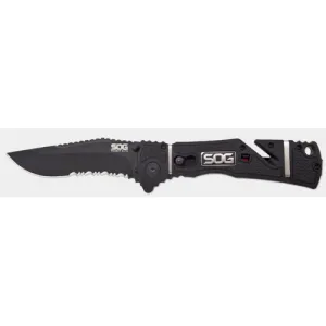 SOG Trident Elite -Partially Serr Black Tini Clam Pk