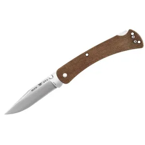 BUCK KNIVES Slim Hunter 3.75" Clip Blade Brown Micarta Handle
