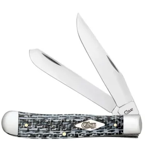 CASE KNIVES Black & White Carbon Fiber - Trapper (10254 SS)