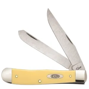 CASE KNIVES Synthetic Trapper w/ Clip / Spey Blades 4.125" Closed - Yellow Handles