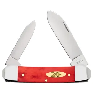 CASE KNIVES Dark Red Bone Canoe Spear/Pen Plain Bone/SS Handle