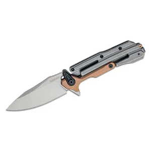 KERSHAW Frontrunner KVT Flipper Knife 2.9" Clip Point Blade - Gray PVD SS Handle