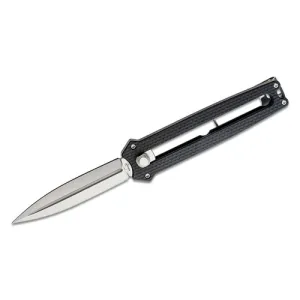 BOKER Plus Slike Retractable Utility Dagger Knife 2.99" Spear Point Blade - G10 Handles