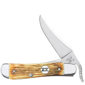 CASE KNIVES RussLock Pocket Knife 2.75" Clip Point Blade - Burnt Cream Bone Barnboard Jigged Handles
