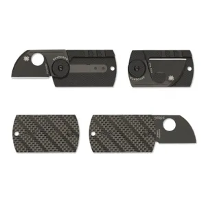 SPYDERCO Dog Tag Carbon Fiber/G-10 Lam Blk Blade Plain Edge