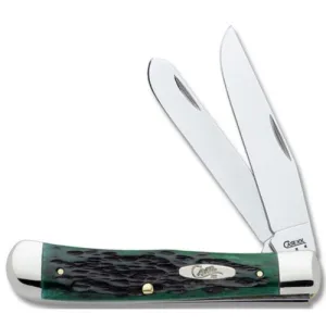CASE KNIVES Pocket Worn Bermuda Grn Bone Peach Seed Jig Trappr