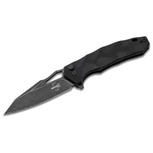 BOKER PLUS Kirke Folding Knife 3.39" Wharncliffe Blade | Black G10 Handles + Button Lock