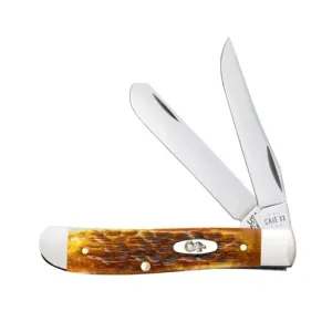 CASE KNIVES Mini Trapper - Peach Seed Jig Harvest Orange Bone
