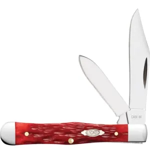CASE KNIVES Dark Red Bone Peach Seed Center Jack 6225 1/2