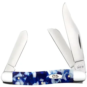 CASE KNIVES Peanut Clip Point/Pen Blue Crackle Kirinite Handle
