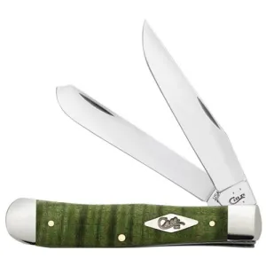 CASE KNIVES Green Curly Maple Trapper (7254 SS)