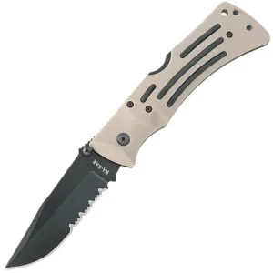 KA-BAR Mule Folder-Desert Tan Pocket Clip Serr Edge