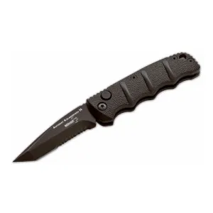 BOKER KALS-74 Mini Knife 2.5" D2 Serrated Blade - Black Handles