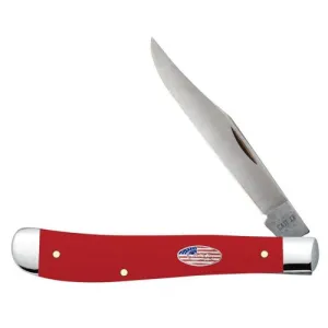 CASE KNIVES American Workman Smooth Red Syn Slimline Trapper
