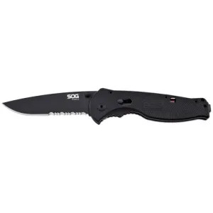 SOG Flash II - Partially Serrated, Black TiNi