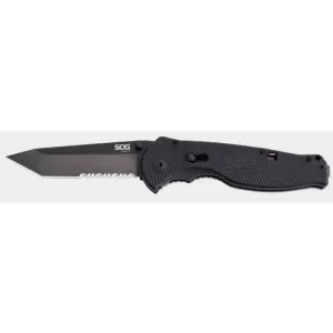 SOG FLASH II-TANTO BLACK TINI PARTIALLY SERRATED