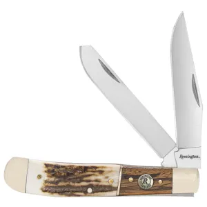 REMINGTON Guide Trapper SS Blade Brn/Wht/Slvr Stag Bone/Nckl