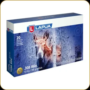 LAPUA AMMO 308 Winchester 185gr Mega Soft Point 20rd