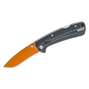 BROWNING Back Country Folding Knife Orange Recurve Drop Point Blade - G10 Handles