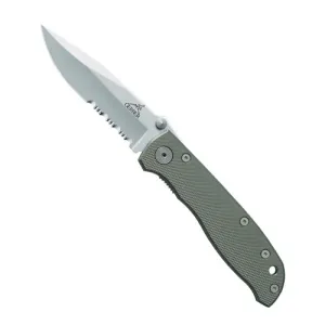 GERBER KNIVES Harsey Air Ranger 3.26" Clilp Point Combo Blade - Grey Aluminum Handles