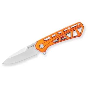 BUCK KNIVES Mini Trace Folding Knife 2.43" Drop Point Blade | Skeletonized Orange Aluminum Handles