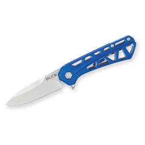 BUCK KNIVES Mini Trace Folding Knife 2.43" Drop Point Blade | Skeletonized Blue Aluminum Handles