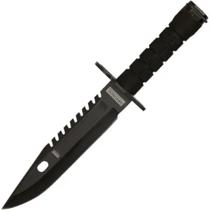 WARTECH M-9 Bayonet Fixed Blade 8" Drop Point Blad w/ Nylon Sheath - Black