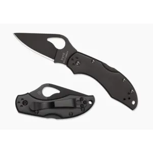 SPYDERCO Robin 2 Black Stainless Black Blade Plain Edge