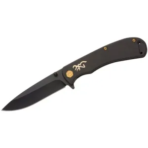 BROWNING Rivet Folding Knife 3" D2 Drop Point Blade | Black Micarta Handles w/ Liner Lock