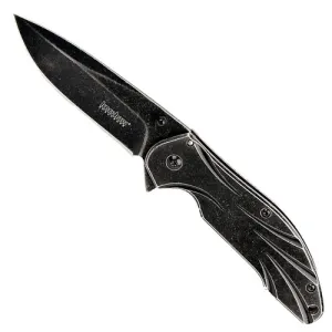 KERSHAW KNIVES Blend Folding Knife 3.75" Clip Point Blade w/ Blackwash Stainless Steel Handles