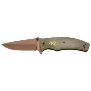 BROWNING Trailside Folding Knife 3.5" Drop Point Blade | Green & Copper Handle