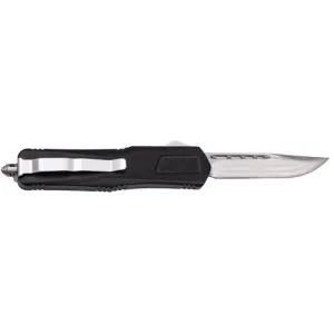 GREAT LAKES FIREARMS Medium 3.5" OTF Plain Steel Blade Blk Alum Handle