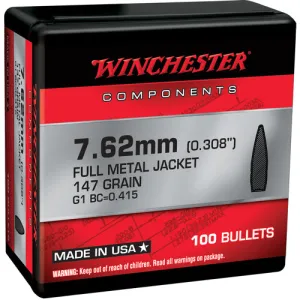WINCHESTER AMMO Reloading Bullets FMJ Nato 7.62mm 100rd