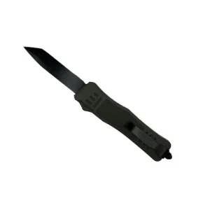 MASTER CUTLERY Out the Front Knife 3.5" Tanto Plain Blade | Green Handle