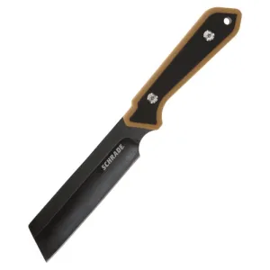 SCHRADE Cleaver 4.25" Fixed Blade Knife - Black Oxide / Nylon Handle